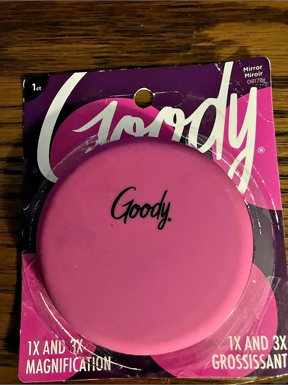 Goody Soft Touch Compact Mirror Pink & Purple 1X & 3X Magnification